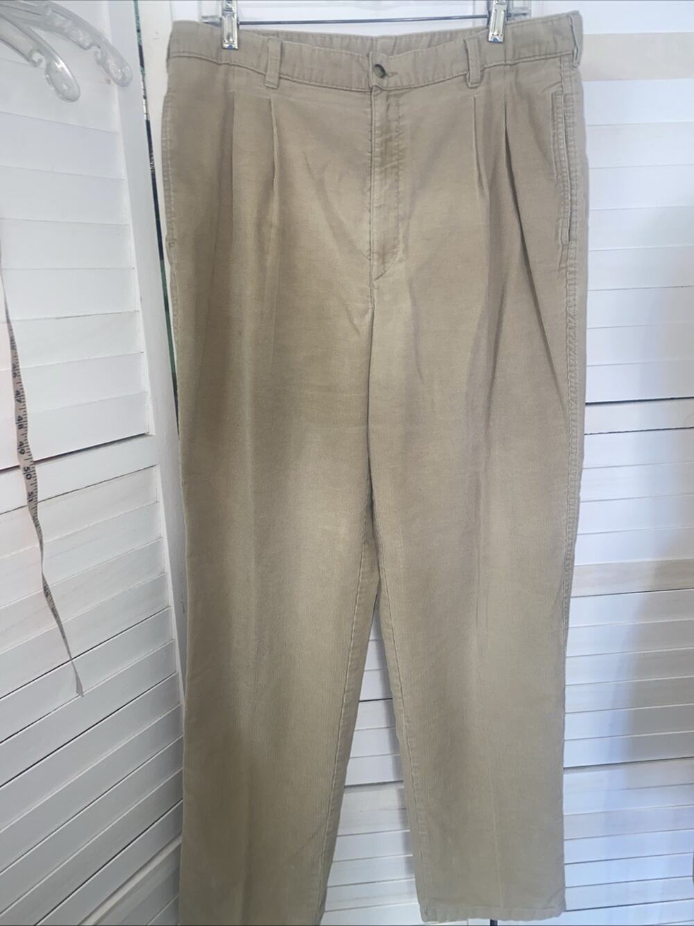 Vintage LL Bean Khaki Corduroy Pants Men’s Loose Chino Career Outdoor USA 36x34